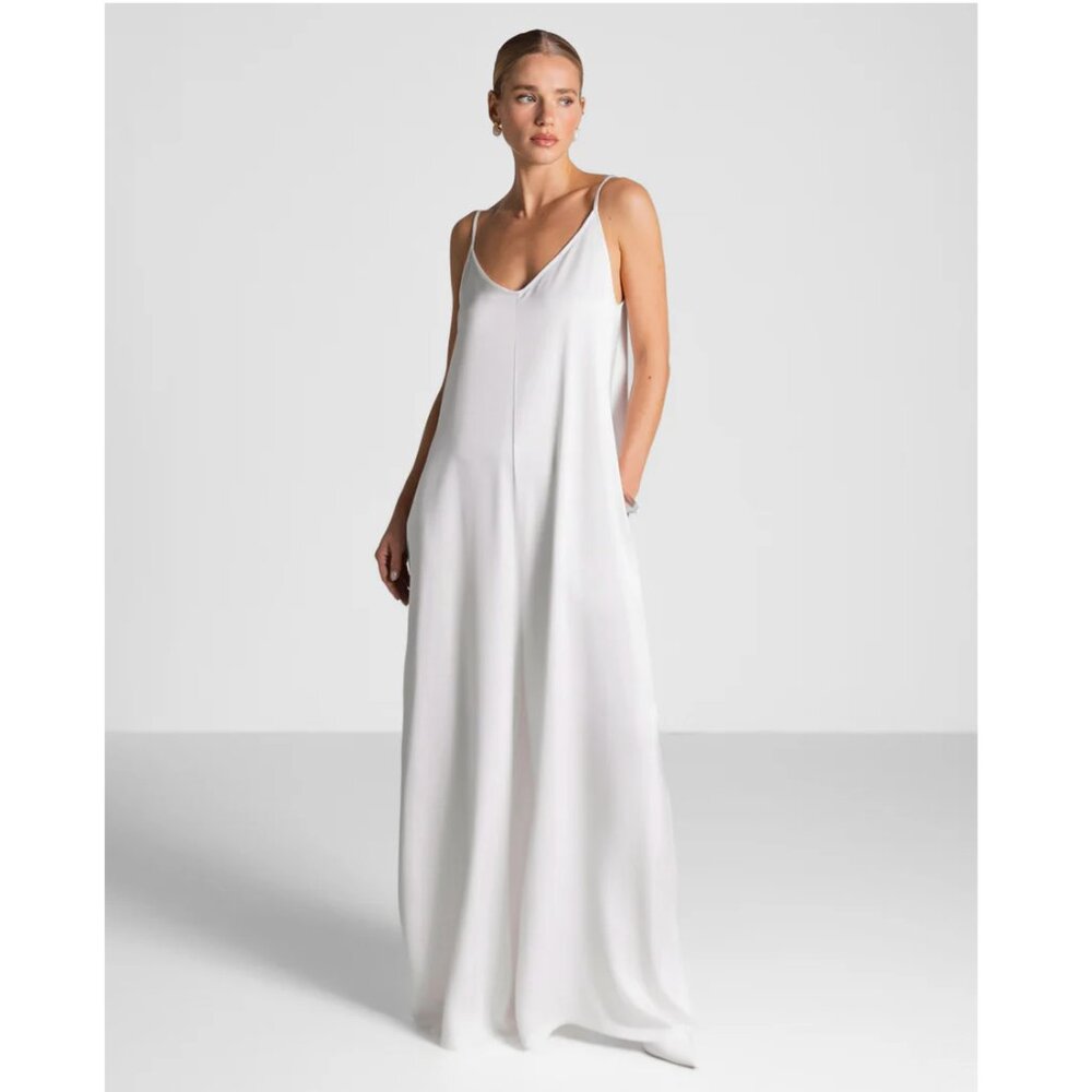 Jaki London "Audrey" White Satin Jumpsuit XL - SOLD OUT - BRAND NEW WITH TAGS